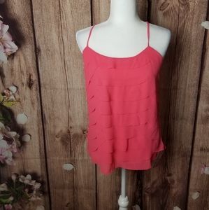 Naked Zebra ruffle tiered racerback top si…